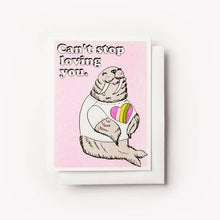 Load image into Gallery viewer, Yellow Owl Workshop - Can't Stop Loving You Walrus - Love Risograph Card
