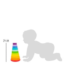 Load image into Gallery viewer, Hauck Toys - Small Foot Wooden Toys Large Stacking Rainbow Tower Designed