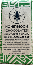 Load image into Gallery viewer, Honeymoon Chocolates - 50% Coffee & Milk Raw Honey Chocolate Bar