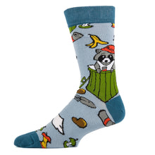 Load image into Gallery viewer, OoohYeah Socks/Sock It Up/OoohGeez Slippers - Trash Panda | Men's Cotton Crew Funny Socks