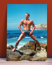 Load image into Gallery viewer, Peachy Kings / Kweer Cards - Physique Pictorial Bob Mizer Postcard — BLUE DENIM