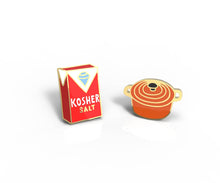 Load image into Gallery viewer, Yellow Owl Workshop - Dutch Oven & Kosher Salt Earrings - Gold Foodie Chef Studs