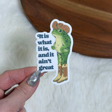 Load image into Gallery viewer, Big Moods - It Is What It Is, And It Ain't Great Cowboy Frog Sticker