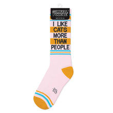 Load image into Gallery viewer, Gumball Poodle - I Like Cats More Than People Gym Crew Socks