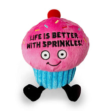 Load image into Gallery viewer, Punchkins - "Life Is Better With Sprinkles" Plush Cupcake