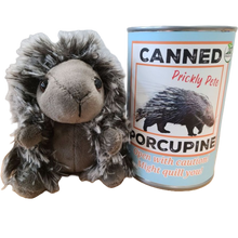 Load image into Gallery viewer, Canned Gifts - Canned Porcupine | Stuffed Animal Plush w/Funny Jokes | Gift