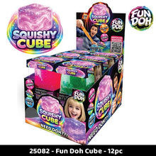 Load image into Gallery viewer, Novelty Brands - Fun Doh Squish & Squeeze Sparkle Cube Fidget Toy- 12/Display