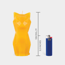 Load image into Gallery viewer, 54 Celsius - PyroPet Kisa Cat Skeleton Candle - 7" Tall, Mustard Yellow