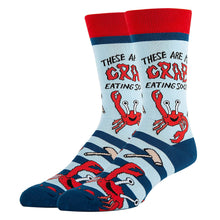 Load image into Gallery viewer, OoohYeah Socks/Sock It Up/OoohGeez Slippers - Crab Eating Socks | Men's Funny Crew Socks