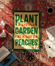 Load image into Gallery viewer, Oxford Pennant - Plant A Little Garden Eat A Lot Of Peaches Camp Flag • John Prine x Oxford Pennant