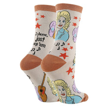 Load image into Gallery viewer, OoohYeah Socks/Sock It Up/OoohGeez Slippers - Just Keep 'em | Women's Jolene Funny Crew Socks
