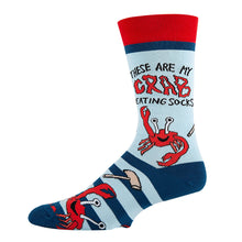 Load image into Gallery viewer, OoohYeah Socks/Sock It Up/OoohGeez Slippers - Crab Eating Socks | Men's Funny Crew Socks