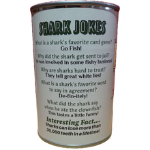 Load image into Gallery viewer, Canned Gifts - Canned Shark | Stuffed Animal Plush w/Jokes | Unique Gift