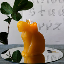Load image into Gallery viewer, 54 Celsius - PyroPet Kisa Cat Skeleton Candle - 7" Tall, Mustard Yellow