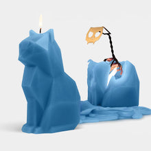 Load image into Gallery viewer, 54 Celsius - PyroPet Kisa Cat Skeleton Candle - 7" Tall, Blue