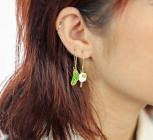 Load image into Gallery viewer, Yellow Owl Workshop - Pickleball Earrings - 18k Gold Gilt Enamel
