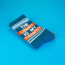 Load image into Gallery viewer, Gumball Poodle - The Library Is My Therapist Gym Crew Socks