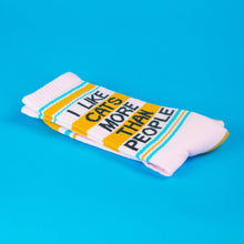 Load image into Gallery viewer, Gumball Poodle - I Like Cats More Than People Gym Crew Socks