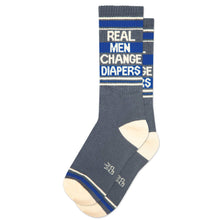 Load image into Gallery viewer, Gumball Poodle - Real Men Change Diapers Gym Crew Socks