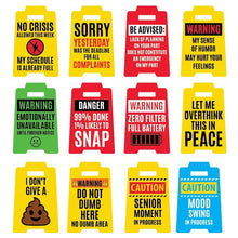 Load image into Gallery viewer, Novelty Brands - 4.75" 3D Desktop Mood Caution Sign Assortment - 12/Display