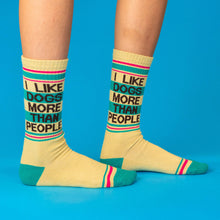 Load image into Gallery viewer, Gumball Poodle - I Like Dogs More Than People Gym Crew Socks