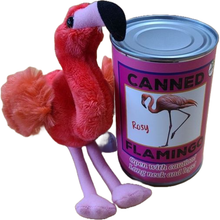 Load image into Gallery viewer, Canned Gifts - Rosy the Canned Flamingo w/Jokes - Eco-Friendly Recycled