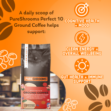 Load image into Gallery viewer, PureShrooms Inc. - PureShrooms Perfect 10 Mushroom Ground Coffee