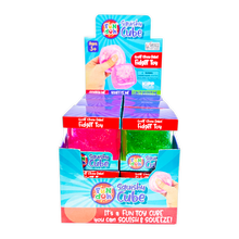 Load image into Gallery viewer, Novelty Brands - Fun Doh Squish & Squeeze Sparkle Cube Fidget Toy- 12/Display