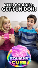 Load image into Gallery viewer, Novelty Brands - Fun Doh Squish & Squeeze Sparkle Cube Fidget Toy- 12/Display