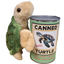 Load image into Gallery viewer, Canned Gifts - Canned Sea Turtle Stuffed Animal Plush w/Jokes | Unique Gift