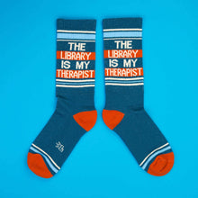 Load image into Gallery viewer, Gumball Poodle - The Library Is My Therapist Gym Crew Socks