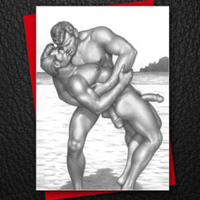 Load image into Gallery viewer, Peachy Kings / Kweer Cards - Tom of Finland - Gay Greeting Card — Naked Kiss