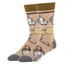 Load image into Gallery viewer, OoohYeah Socks/Sock It Up/OoohGeez Slippers - Anything is Possumble | Men's Cotton Crew Funny Animal Socks