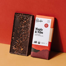 Load image into Gallery viewer, Raaka Chocolate - 75% Maple & Nibs Chocolate Bar