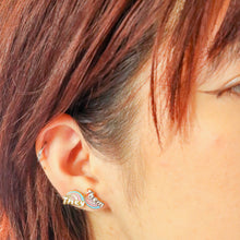 Load image into Gallery viewer, Yellow Owl Workshop - They Them Post Earrings - Gold Pride Nonbinary LGBTQ+ Studs