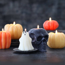 Load image into Gallery viewer, Big Dipper Wax Works - Sculpted Skull Candle – 100% Beeswax – Black - Handcrafted