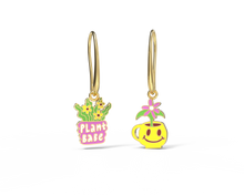 Load image into Gallery viewer, Yellow Owl Workshop - Plant Babe Earrings - 18k Gold Gilt Enamel Earrings
