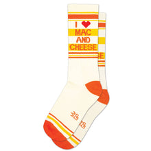 Load image into Gallery viewer, Gumball Poodle - I ❤️ Mac N Cheese Gym Crew Socks

