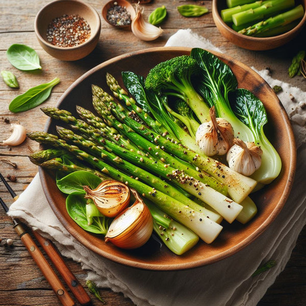 Delicious and Nutritious Recipe: Roasted Asparagus and Bok Choy