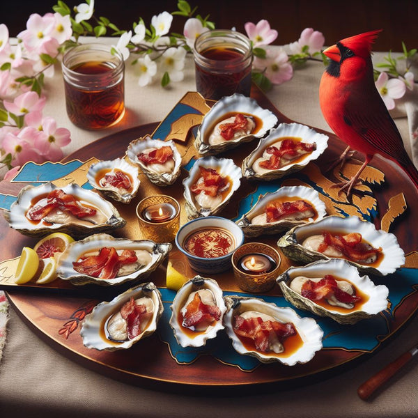 Oysters with Bacon and Bourbon Glaze