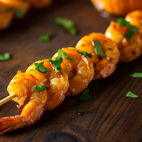 Pumpkin-Glazed Shrimp Skewers