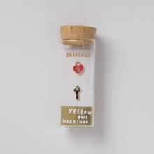 Load image into Gallery viewer, Yellow Owl Workshop - Heart Lock &amp; Key Earrings - Valentine Love Gold Earrings
