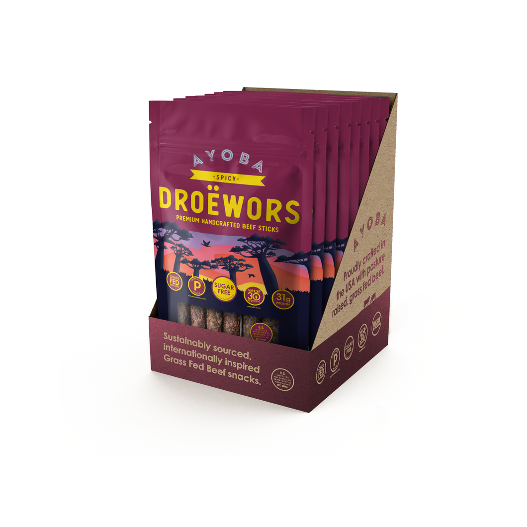 Ayoba - Spicy 'Droewors' Grass Fed Beef Sticks