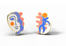 Load image into Gallery viewer, Yellow Owl Workshop - Matisse Post Earrings - Gold Artsy Museum Statement Studs
