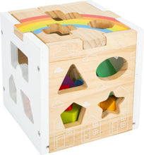 Load image into Gallery viewer, Hauck Toys - Small Foot Wooden Toys Rainbow Shape Sorter Cube Playset Des
