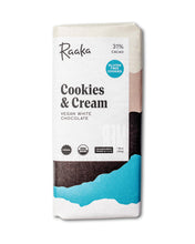 Load image into Gallery viewer, Raaka Chocolate - 31% Cookies &amp; Cream Vegan White Chocolate Bar
