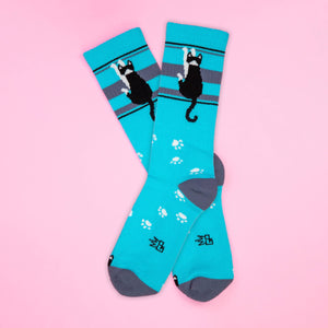 Gumball Poodle - Hanging Tuxedo Cat Gym Crew Socks