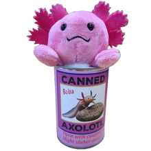 Load image into Gallery viewer, Canned Gifts - Canned Axolotl | Stuffed Animal Plush w/Jokes | Unique Gift
