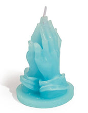 Load image into Gallery viewer, McGowan &amp; Rutherford Ltd - Pale Blue "Praying Hands" Candle
