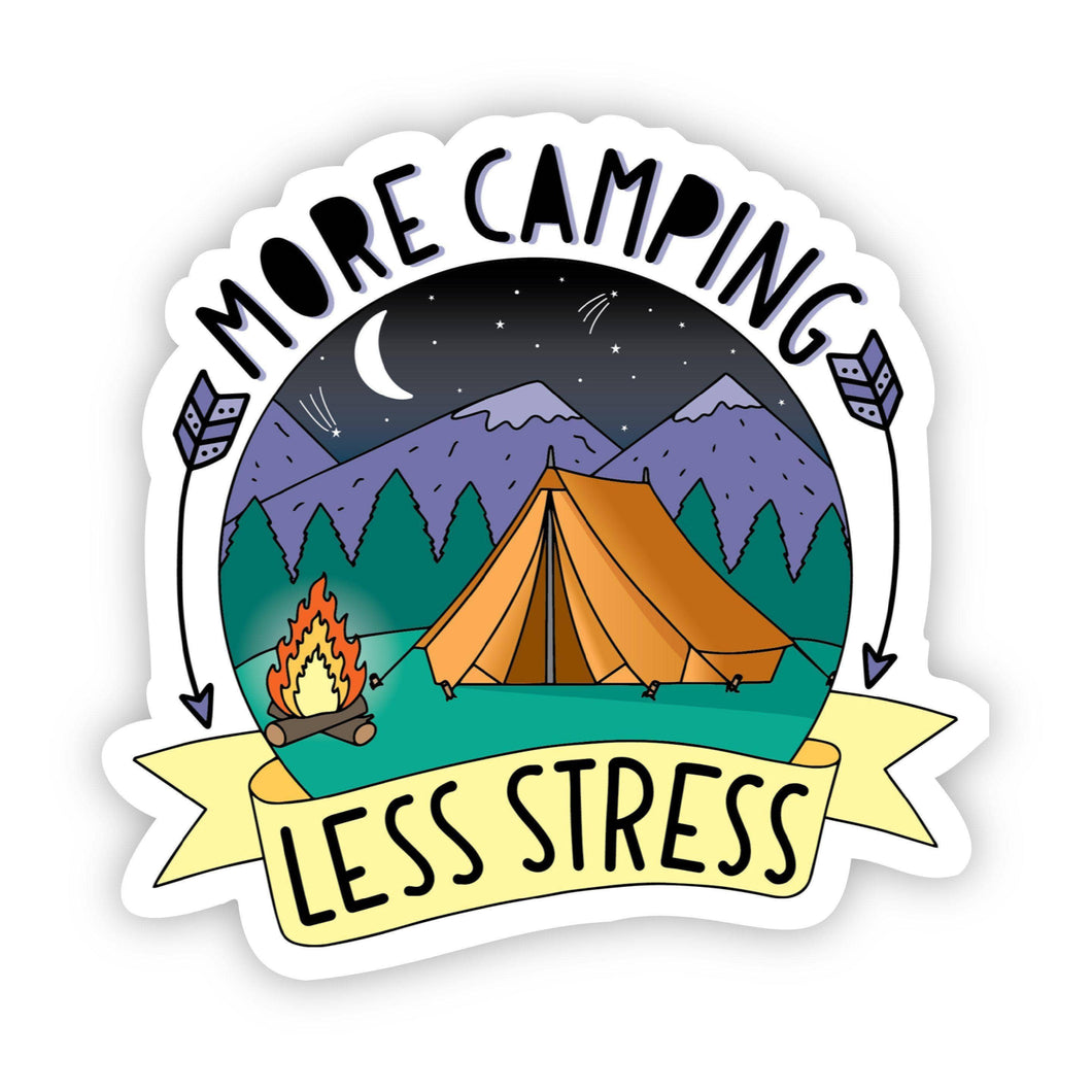 Big Moods - More Camping Less Stress Nature Sticker